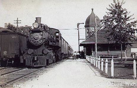 PM Lake Odessa MI depot and train